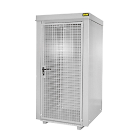 Gasflessencontainer BAUER GFC-B M0, B 1090 x D1185 x H 2205, voor 9 gasflessen, brandwerend, afsluitbaar, wit