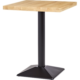 Gastrotafel, massief hout, frame met één kolom, B 600 x D 600 mm, eiken/zwart