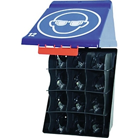GEBRA Boîte de rangement de sécurité SecuBox-Maxi 12, ABS, pour 12 lunettes, bleu, L236xl315xH200 mm, résistant à la poussière &amp; aux éclaboussures d'eau