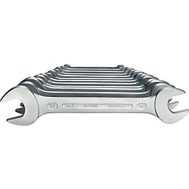 Gedore double open-end wrench set 6-8, 8 pieces, SW 6-22 mm, CV steel, hexagonal
