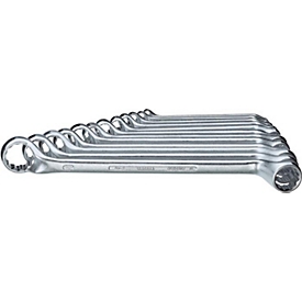 GEDORE dubbelsleutelset 2-8, diep verzet, AF 6-22 mm, 8-delig, CV-staal, verchroomd, DIN 838/ISO-normen