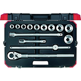 GEDORE RED dopsleutelset R7800 4014, 14-delig, 3/4 inch, CV-staal, SW 22-50 mm, omkeerbare ratel 24 tanden