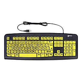 Geemarc KBSV3_YEL_GE - Tastatur - USB - QWERTZ - Deutsch - Schwarz, Gelb