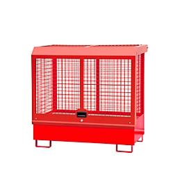 Gefahrstoff-Depot Typ GD-C BAUER, Stahl, L 1430 x B 820 x H 1390 mm, Zylinderschloss, Auffangvolumen 220 I, feuerrot RAL 3000