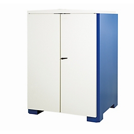 Gefahrstoffdepot asecos, Flügeltür, Stahlblech, Gitterrost, unterfahrbar, für 2 x 200-L-Fass, B 1425 x T 960 x H 1870 mm