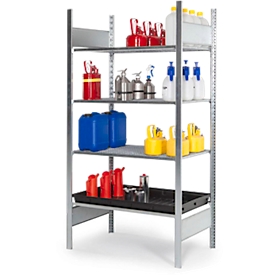 Gefahrstoffregal asecos RSG-V 1064, B 1060 x T 637 x H 2000,  mit 28 l PE-Auffangwanne