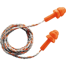 Gehörschutzstöpsel uvex whisper, Grösse M, SNR 23 dB, EN 352-2, mit Kordel, 50 Paar in Pappkarton, orange
