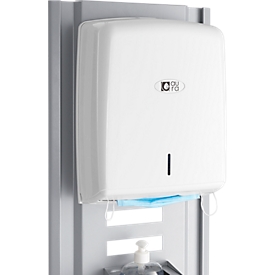 Gelaatsmasker/&#8203;handdoekdispenser voor modulair basishygiënestation, kijkvenster, met adapter, B 280 x D 135 x H 365 mm