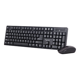 Gembird KBS-W-01 - Tastatur-und-Maus-Set - kabellos - 2.4 GHz - USA - Schwarz