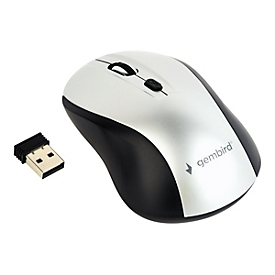 Gembird MUSW-4B-02-BS - Maus - 2.4 GHz - Schwarz/Silber