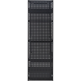 Geperforeerd zijpaneel ORDO Business - stalen - B 500 x D 1,5 x H 2000 mm - magnetisch  -  gitzwart RAL 9005
