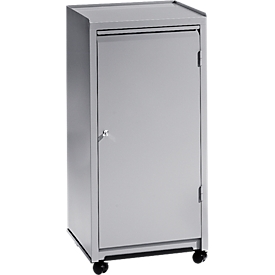 Gereedschapskast, zwenkwielen met kogellager, H 1000 x B 500 x D 500 mm, lichtzilver