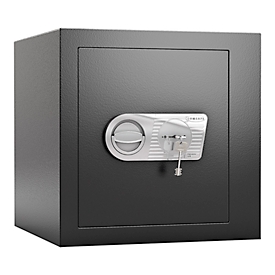 Geschäftstresor Rottner Monaco 45, Doppelbartschloss, B 435 x T 445 x H 435 mm, Stahl, schwarz, Sicherheitsklasse EN 1