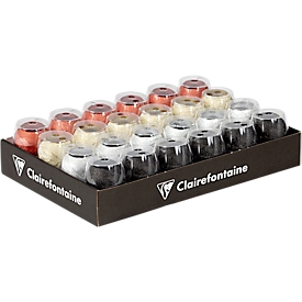 Geschenkband CLAIREFONTAINE, L 10 m x B 7 mm, Polypropylen, glitzernd,  farbsortiert, 24 Eiknäuel