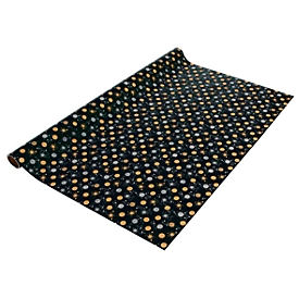 Geschenkpapier Sigel Stardust, L 5 m x B 70 cm, zwart met goud-zilveren sterren/cirkels, 1 rol