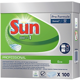 Geschirrreiniger-Tabs Sun Professional All in 1 Eco, multifunktional, phosphatfrei, 100 Stück