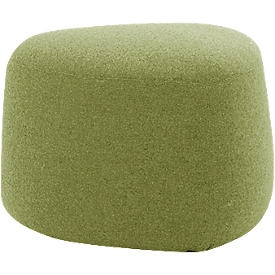 Gestoffeerd meubilair Leyform GOGO Pouf, klein, ovaal, B 550 x D 515 x H 440 mm, met glijders, stoffen bekleding, lichtgroen