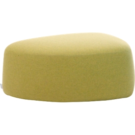 Gestoffeerd meubilair Leyform GOGO Pouf, medium, ovaal, B 980 x D 910 x H 390 mm, met glijders, stoffen bekleding, geel