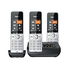 Gigaset 500A Comfort Trio - Schnurlostelefon - Anrufbeantworter - ECO DECTGAPCAT-iq - Silver Black + 2 zusätzliche Handsets