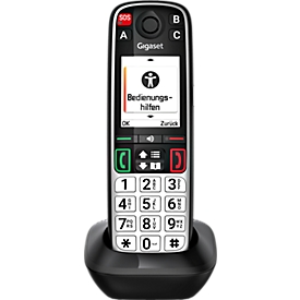 Gigaset DECT Mobilteil EASY 500HX, bis 300 m, 2,2" Farbdisplay, SOS-Funktion, bis 14 h, B 55 x T 27 x H 173 mm, schwarz