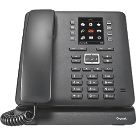 Gigaset DECT Tischtelefon T480HX, bis 300 m, 2,8" Farbdisplay, Bluetooth/Micro-USB/RJ9-Headset-Buchse, B 188,5 x T 36 x H 188 mm, schwarz