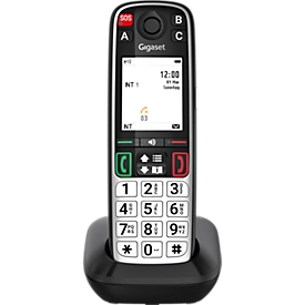 Gigaset Festnetz Telefon EASY 500, schnurlos, Farbdisplay, Großtasten, SOS-Funktion, B 156 x T 118 x H 48 mm, schwarz