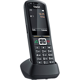 Gigaset-Pro Combiné R700H PRO, écran couleur 2,4", sans fil, jusqu'à 13 h d'autonomie en conversation, Blueetooth, lampe de poche, noir