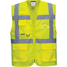 Gilet de sécurité Portwest C376, EN ISO 20471 classe 2, respirant, bandes réfléchissantes, zip frontal, taille XXL, tissu mesh, jaune