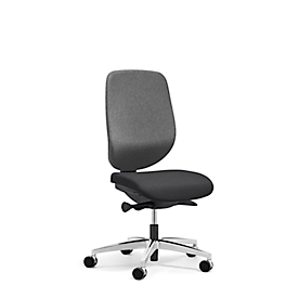 Giroflex Bürostuhl 353, ohne Armlehnen, Auto-Synchronmechanik, Muldensitz, grau/schwarz/alusilber