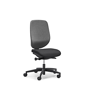Giroflex Bürostuhl 353, ohne Armlehnen, Auto-Synchronmechanik, Muldensitz, grau/schwarz