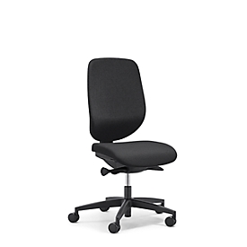 Giroflex Bürostuhl 353, ohne Armlehnen, Auto-Synchronmechanik, Muldensitz, schwarz/schwarz