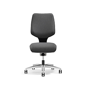 Giroflex Bürostuhl 545, ohne Armlehnen, Synchronmechanik, Muldensitz, grau/alusilber
