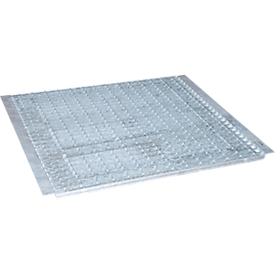 Gitterrostebene für Umweltregale, Fachbreite 2200 mm, B 2175 x T 985 x H 30 mm, Stahl, Einlage zwischen Trägerprofilen, silber