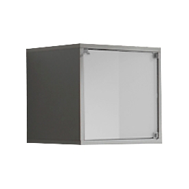 Glasdeur voor kubusvormige open kast, wit