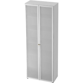 Glasdeurkast TOPAS LINE, 6 dossierhoogtes, B 800 mm, wit