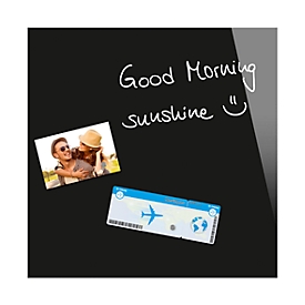 Glasmagnettafel Be!Board, magnethaftend, m. Magneten, B 450 x H 450 mm, schwarz