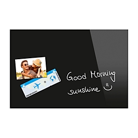 Glasmagnettafel Be!Board, magnethaftend, m. Magneten, B 600 x H 400 mm, schwarz