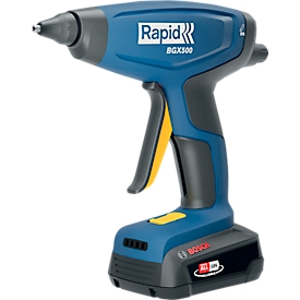 Glue gun Rapid BGX500, LED display, ergonomic handle, incl. 2 glue sticks, without battery