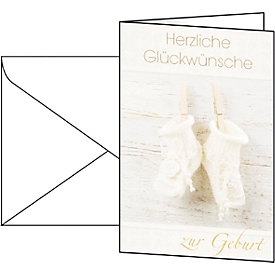 Glückwunsch-Karten Baby, inkl. weißer Umschläge, 10 Stück