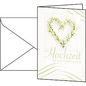 Glückwunsch-Karten Hochzeit, inkl. weißer Umschläge, 10 Stück