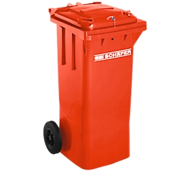 GMT Litter bin, 80 l, gravity locking, red