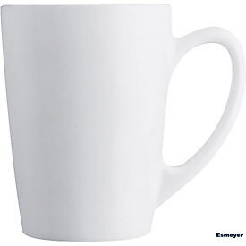 Gobelet à anse en verre, volume 0,32 l, Ø 82 x H 110 mm, verre opalin blanc, 6 pièces