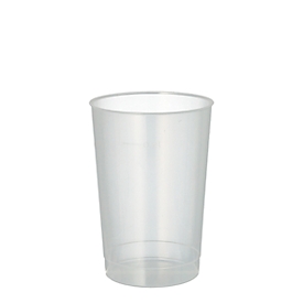 Gobelet Papstar Circulware by Havel, réutilisable, avec trait de remplissage, incassable, adapté au lave-vaisselle, recyclable, Ø 68 x H 98 mm, PP, translucide, 40 pièces