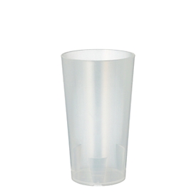 Gobelet Papstar, réutilisable, 0,2 l, Ø 65 mm, avec trait de remplissage &amp; arête d'empilage, incassable, adapté au lave-vaisselle, r, PP, translucide, 10 pièces
