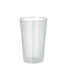 Gobelet Papstar, réutilisable, 0,3 l, Ø 78 x H 118 mm, avec trait de remplissage, incassable, lavable au lave-vaisselle, recyclable, PP, translucide, 25 pièces