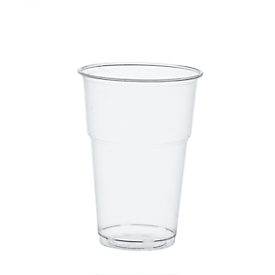 Gobelet PLA Papstar Pure, volume 0,4 l, uniquement pour boissons froides, avec trait de remplissage &amp; bord mousse, Ø 95 x H 132 mm, transparent, 70 pièces