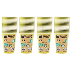 Gobelets en carton ProNappe, contenance 0,2 l, particulièrement résistants, sans additifs plastiques, Ø 75 x H 175 mm, carton certifié FSC®, vert kiwi, 60 pièces
