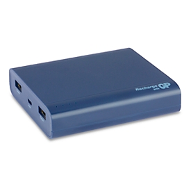 GP Powerbank B10A Blau, 10.000 mAh, Micro-USB-Eingang, 2x 5V USB-A-Ausgänge, Pass-Through-Charging