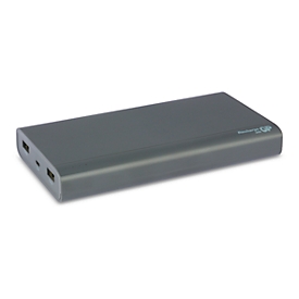 GP Powerbank B20A Grau, 20.000 mAh, Micro-USB-Eingang, 2x 5V USB-A-Ausgänge, Pass-Through-Charging