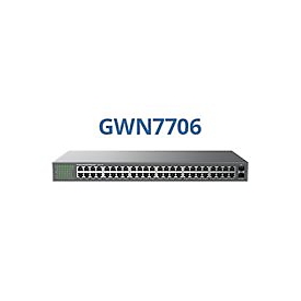 Grandstream GWN7706 - Switch - nicht verwaltet - 48 x 10/100/1000 + 2 x Gigabit SFP - Desktop, an Rack montierbar